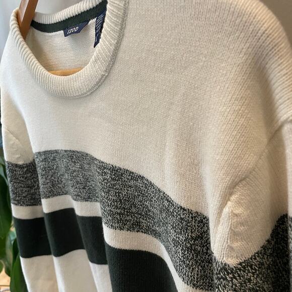 IZOD Crewneck Sweater | Striped, Classic Fit, Neutral Colors, XL, NWOT - Picture 5 of 9